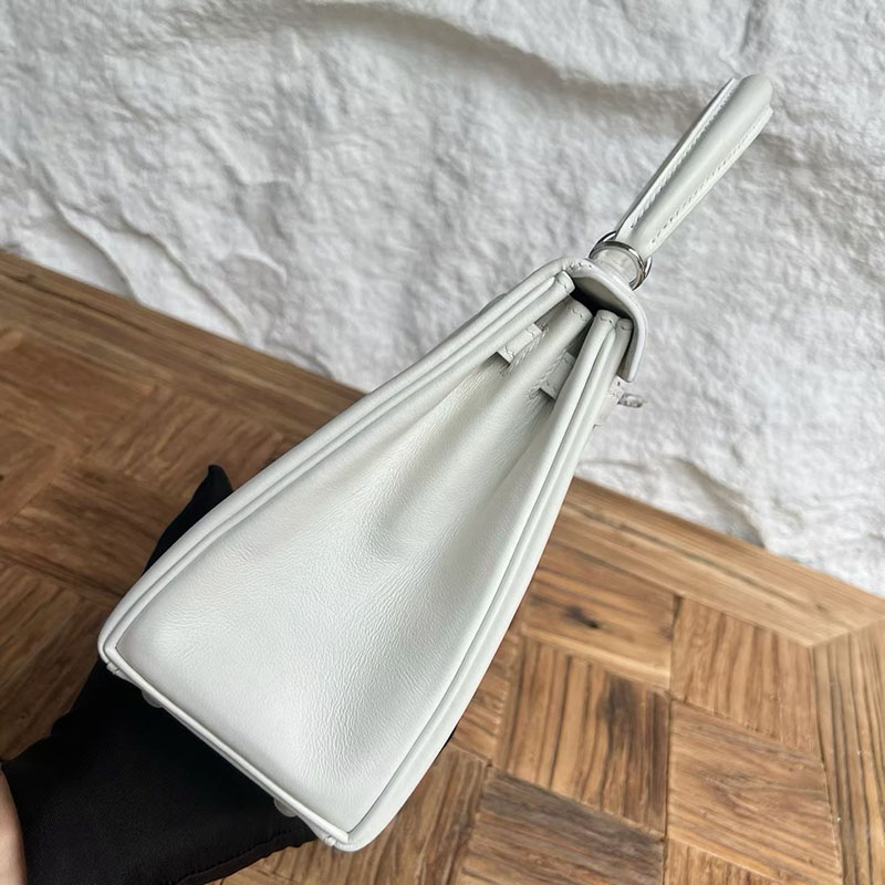 エルメスの人気バッグ HERMES ケリー25 内縫い ホワイト スイフト シルバー金具 H042389CK01 エルメス バッグ 安い - 画像 (8)