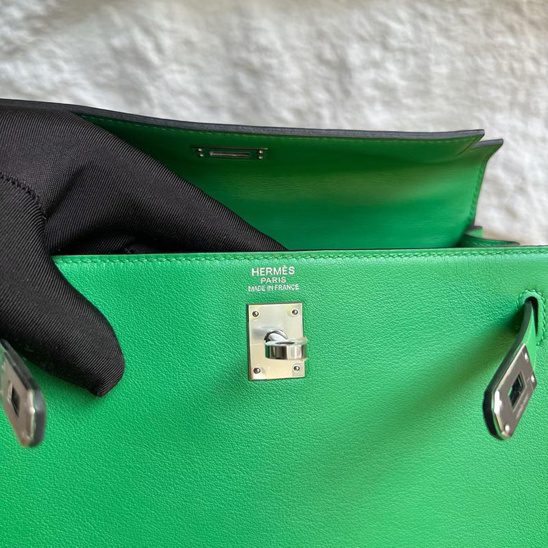 エルメスの人気バッグ HERMES ケリー25 内縫い バンブー スイフト シルバー金具 H042389CK1K エルメス バッグ アウトレット - 画像 (3)
