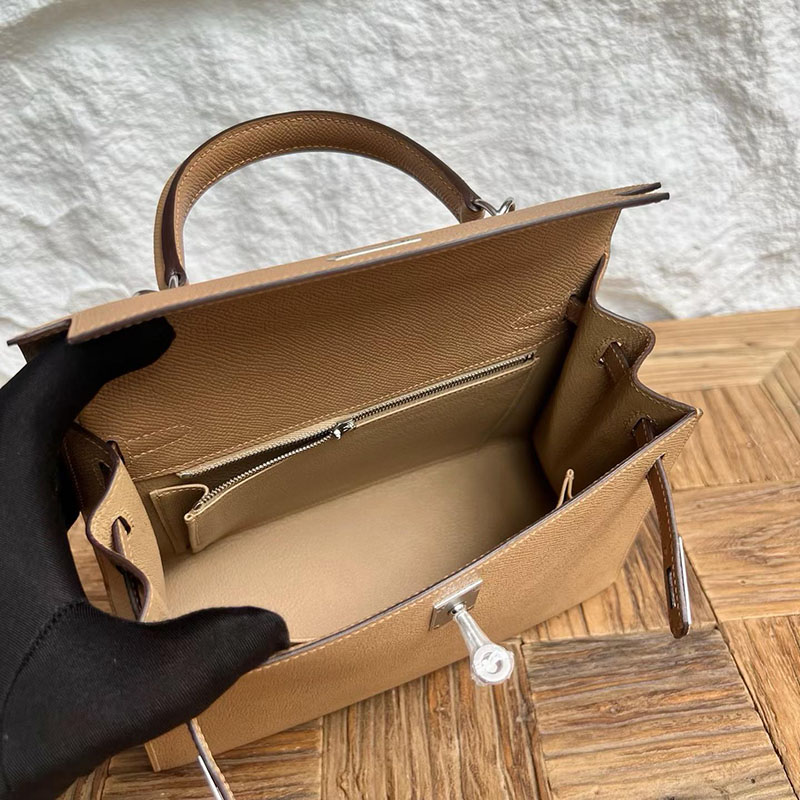 エルメスの人気バッグ HERMES ケリー25 外縫い チャイ ヴォーエプソン シルバー金具 H041000CK0M エルメス バッグ 新作 - 画像 (5)