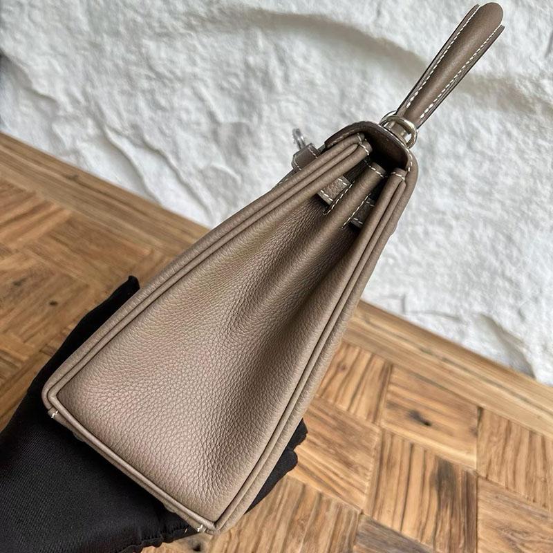 エルメスの人気バッグ HERMES kelly25 ケリー25 内縫い エトゥープ トゴ シルバー金具 H042316CK18 エルメス バッグ 安い順 - 画像 (6)