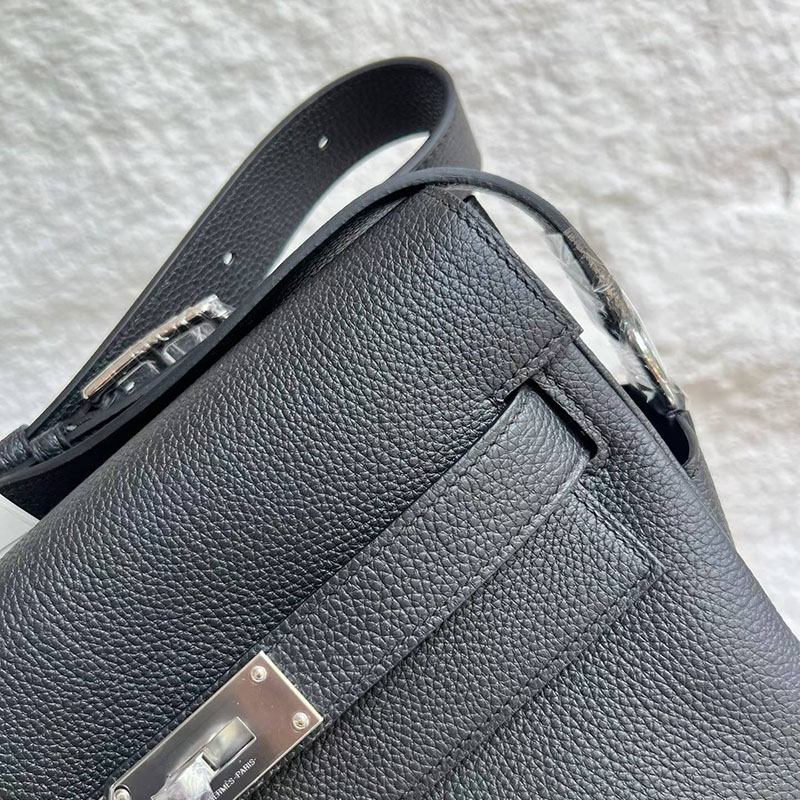 エルメスの人気バッグ HERMES ケリーメッセンジャー PM ブラック トゴ シルバー金具 2635085 エルメス メンズ ショルダーバッグ - 画像 (9)