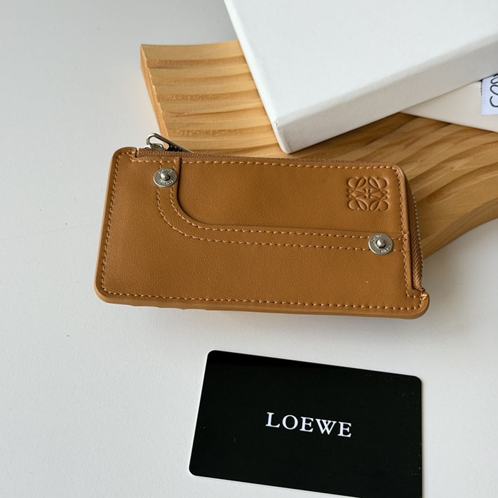 最高級ロエベスーパーコピー LOEWE パンタ コインカードホルダー シャイニーカーフ ライトキャニオンブラウン C643Z40XAK-6518 ロエベ カードケース 日本 - 画像 (6)