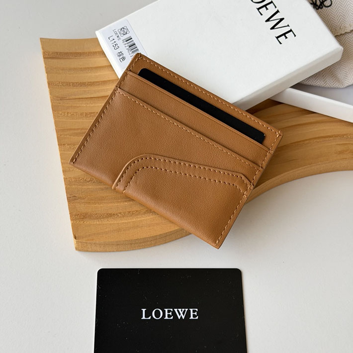 最高級ロエベスーパーコピー LOEWE パンタ プレーン カードホルダー シャイニーカーフ ライトキャニオンブラウン C643322X55-6518 ロエベ カードケース 財布代わり - 画像 (8)