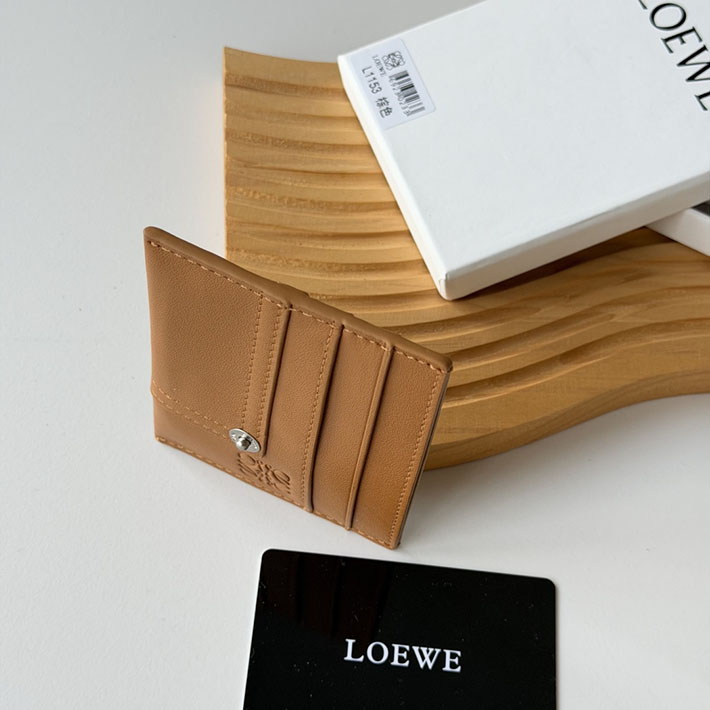 最高級ロエベスーパーコピー LOEWE パンタ プレーン カードホルダー シャイニーカーフ ライトキャニオンブラウン C643322X55-6518 ロエベ カードケース 財布代わり - 画像 (2)