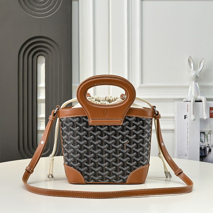 N品 ゴヤールコピー GOYARD Pre-Owned ベルーガ コーテッドキャンバス ミニ ハンドバッグ ブラウン ブラック 2635138 ゴヤール バッグ コピー - 画像 (8)