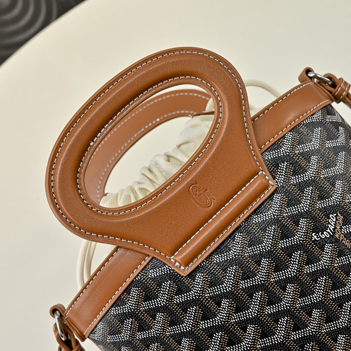 N品 ゴヤールコピー GOYARD Pre-Owned ベルーガ コーテッドキャンバス ミニ ハンドバッグ ブラウン ブラック 2635138 ゴヤール バッグ コピー - 画像 (7)