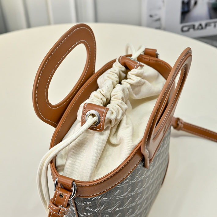 N品 ゴヤールコピー GOYARD Pre-Owned ベルーガ コーテッドキャンバス ミニ ハンドバッグ ブラウン ブラック 2635138 ゴヤール バッグ コピー - 画像 (6)