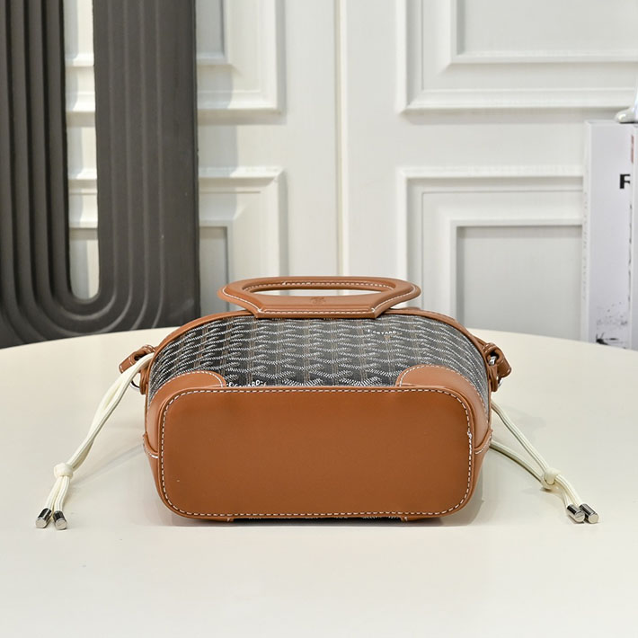 N品 ゴヤールコピー GOYARD Pre-Owned ベルーガ コーテッドキャンバス ミニ ハンドバッグ ブラウン ブラック 2635138 ゴヤール バッグ コピー - 画像 (5)