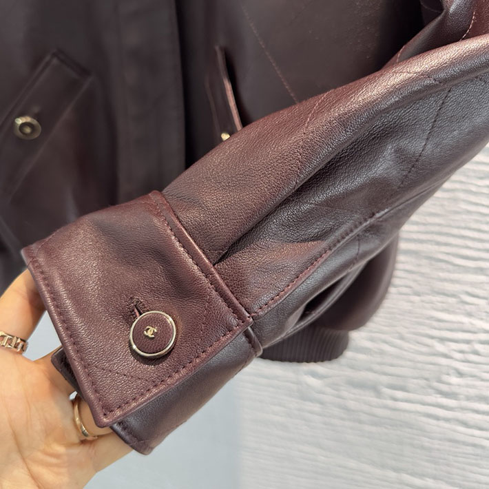 最高級シャネルスーパーコピー服 CHANEL 2026年秋冬 新作 レザージャケット ラムスキン ブラウン 2635204 シャネル レザージャケット - 画像 (5)