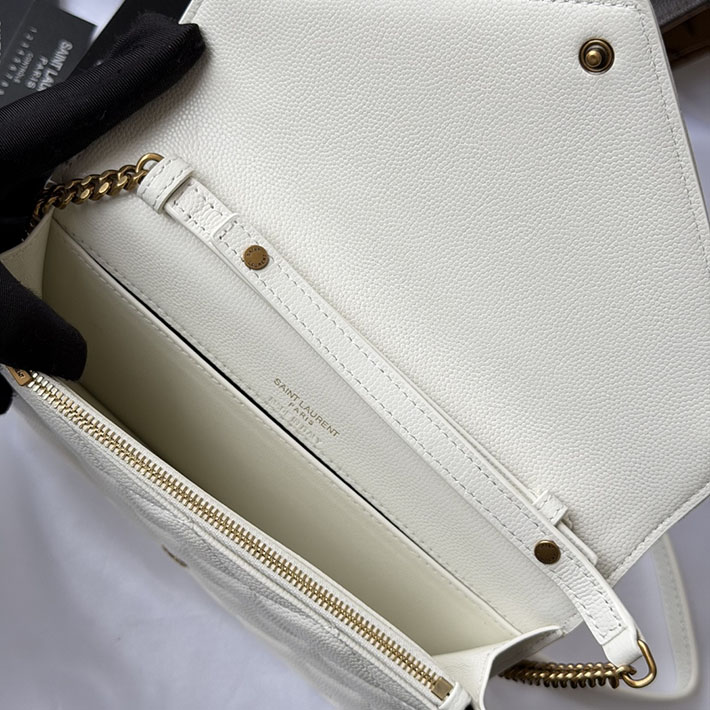 最高級サンローランスーパーコピー YSL パリ チェーンウォレット グレイン・ド・プードル レザー オフホワイト 871149AAGOZ9207 サンローラン バッグ アウトレット - 画像 (2)