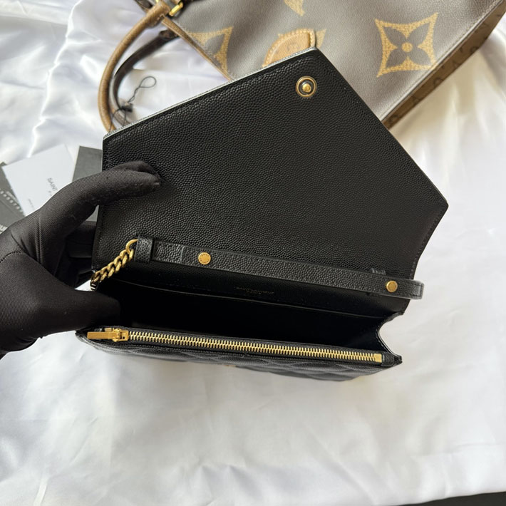 最高級サンローランスーパーコピー YSL パリ チェーンウォレット グレイン・ド・プードル レザー ブラック 871149AAGOZ1000 サンローラン バッグ ショルダー - 画像 (4)
