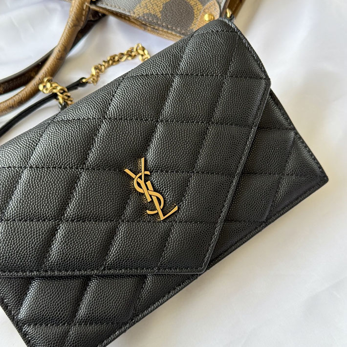 最高級サンローランスーパーコピー YSL パリ チェーンウォレット グレイン・ド・プードル レザー ブラック 871149AAGOZ1000 サンローラン バッグ ショルダー - 画像 (8)