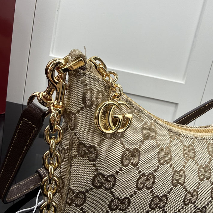 グッチ直営アウトレット店 GUCCI レディ ルネッタ チェーン スモール ショルダーバッグ サンド&ブラウン A0034B FAGGX 9651 グッチ バッグ アウトレット - 画像 (4)