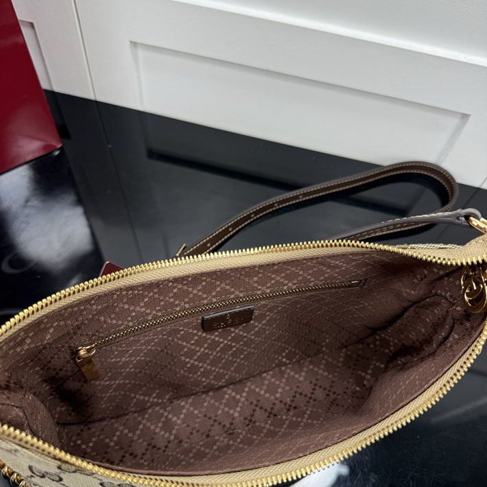グッチ直営アウトレット店 GUCCI レディ ルネッタ チェーン スモール ショルダーバッグ サンド&ブラウン A0034B FAGGX 9651 グッチ バッグ アウトレット - 画像 (3)