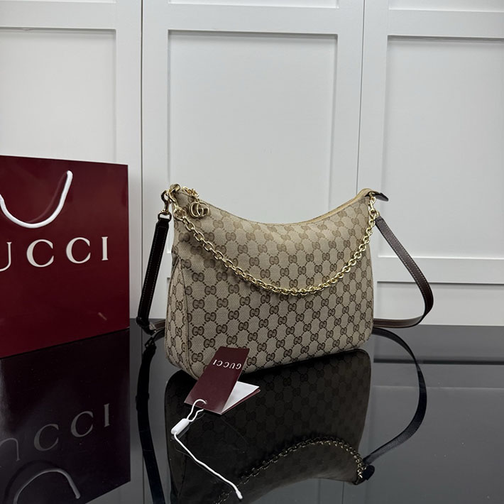 グッチ直営アウトレット店 GUCCI レディ ルネッタ チェーン ミディアム ショルダーバッグ サンド&ブラウン A006OA FAGGX 9651 レディース グッチ バッグ - 画像 (8)
