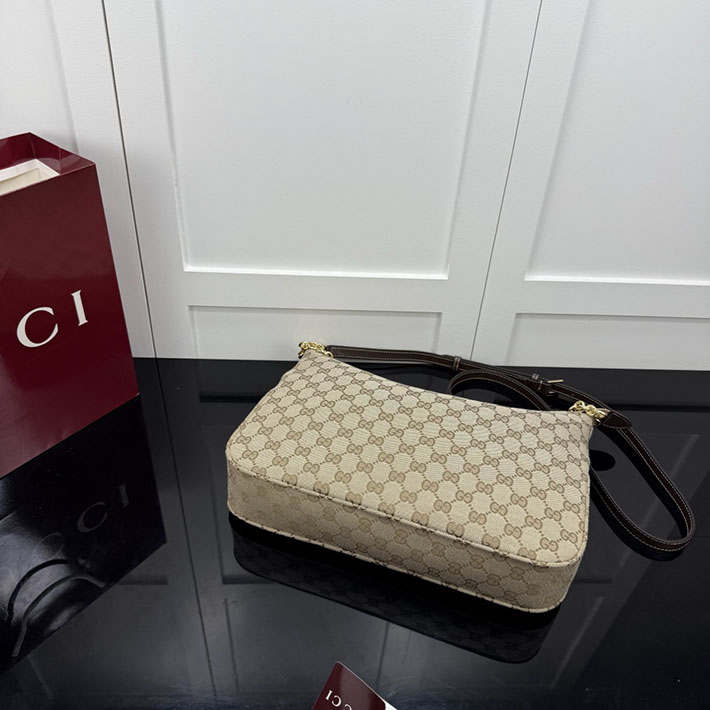 グッチ直営アウトレット店 GUCCI レディ ルネッタ チェーン ミディアム ショルダーバッグ サンド&ブラウン A006OA FAGGX 9651 レディース グッチ バッグ - 画像 (5)