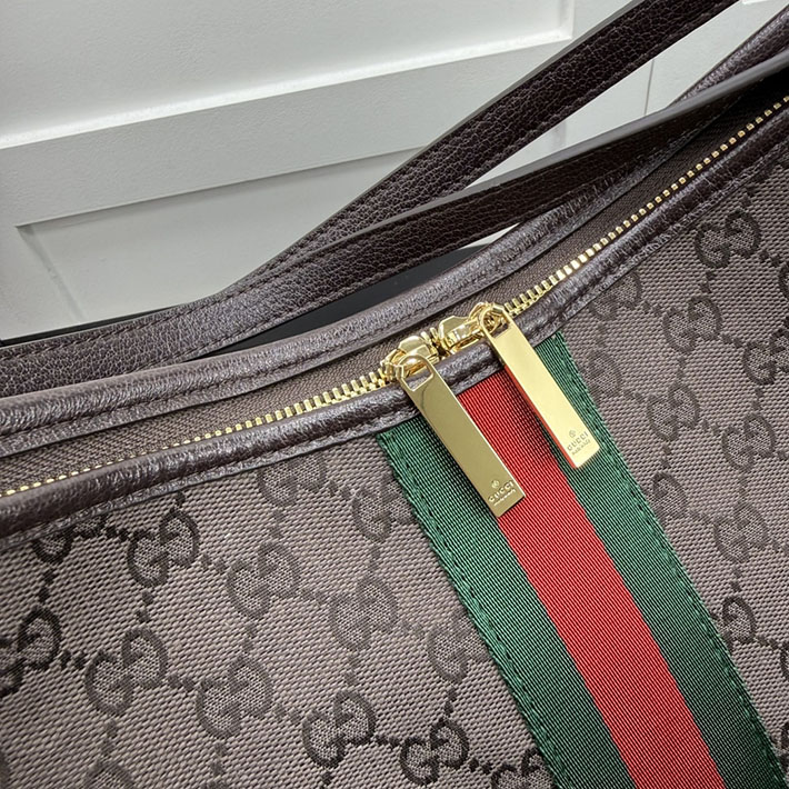グッチ直営アウトレット店 GUCCI ウェブ ストライプ付き ラージ ショルダーバッグ ダークブラウン A008NS FAGK6 2544 グッチ バッグ 公式 - 画像 (5)