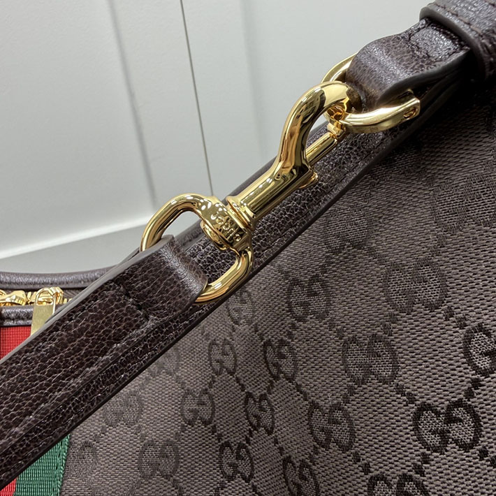グッチ直営アウトレット店 GUCCI ウェブ ストライプ付き ラージ ショルダーバッグ ダークブラウン A008NS FAGK6 2544 グッチ バッグ 公式 - 画像 (4)