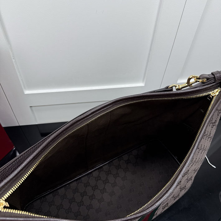 グッチ直営アウトレット店 GUCCI ウェブ ストライプ付き ラージ ショルダーバッグ ダークブラウン A008NS FAGK6 2544 グッチ バッグ 公式 - 画像 (3)