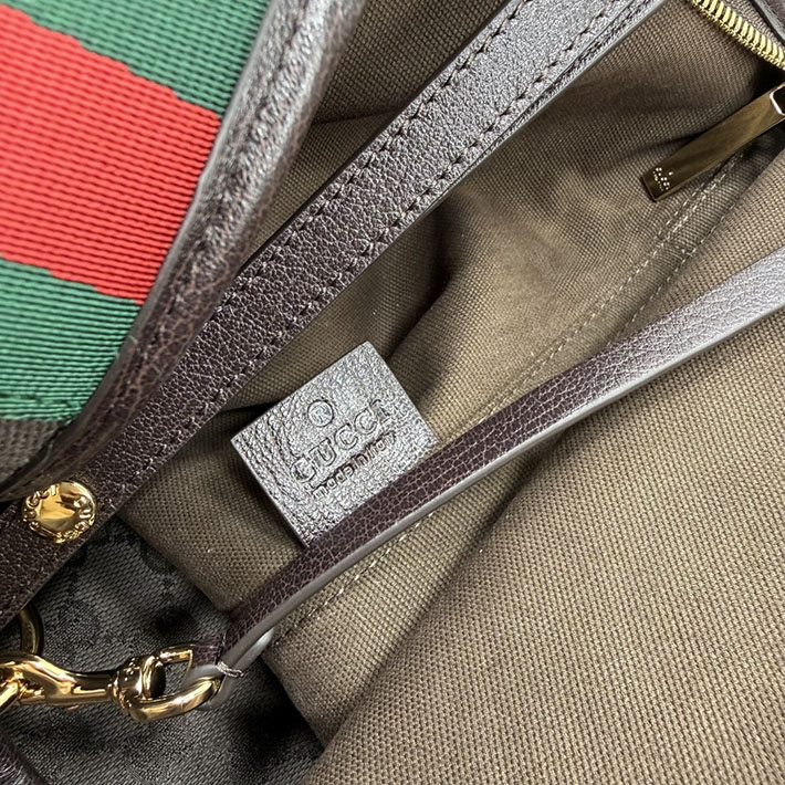 グッチ直営アウトレット店 GUCCI ウェブ ストライプ付き ラージ ショルダーバッグ ダークブラウン A008NS FAGK6 2544 グッチ バッグ 公式 - 画像 (2)
