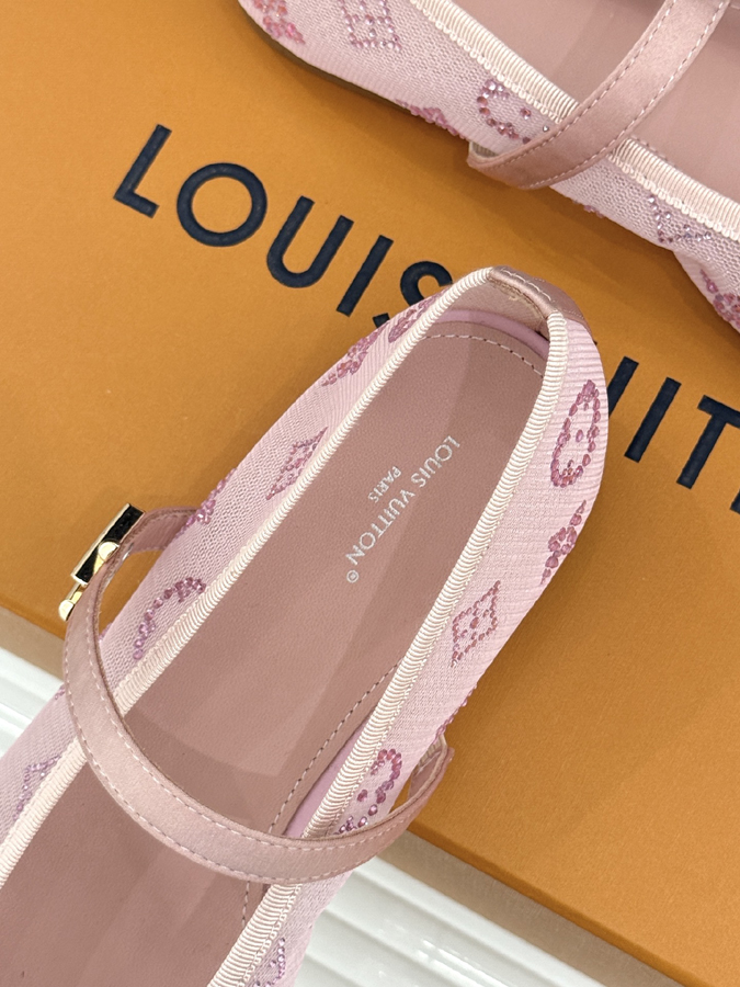 最高級ルイヴィトンスーパーコピー 靴 LOUIS VUITTONライト ピンク メッシュ スワロ マリアンヌ シューズ フラット バレリーナ ルイヴィトン バレリーナ メッシュ コピー - 画像 (8)