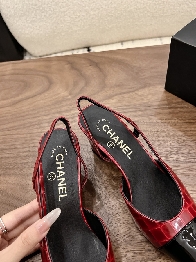 最高級シャネルスーパーコピー CHANELシャネル スリングバック ヒール ダブルC レッド ブラック エナメル レディース 靴 シャネル バレリーナ 定価 - 画像 (7)