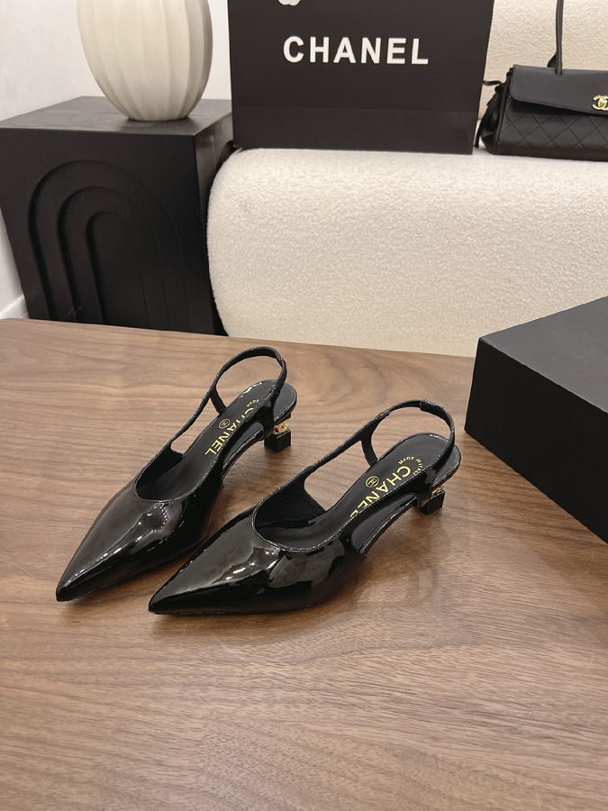 最高級シャネルスーパーコピー シャネル スリングバック パンプス ダブルC ブラック パテント レディース シャネル風 サンダル - 画像 (3)