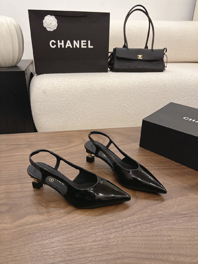 最高級シャネルスーパーコピー シャネル スリングバック パンプス ダブルC ブラック パテント レディース シャネル風 サンダル - 画像 (6)