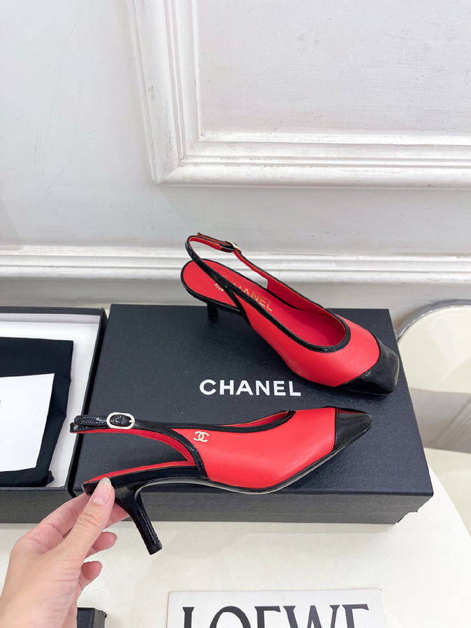 最高級シャネルスーパーコピー シャネル レッド x ブラック ツートンカラー パテント レザー シャネル 靴 パンプス - 画像 (4)