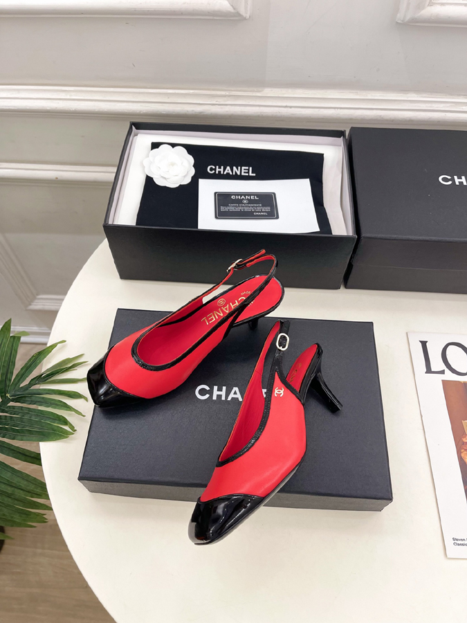 最高級シャネルスーパーコピー シャネル レッド x ブラック ツートンカラー パテント レザー シャネル 靴 パンプス - 画像 (5)