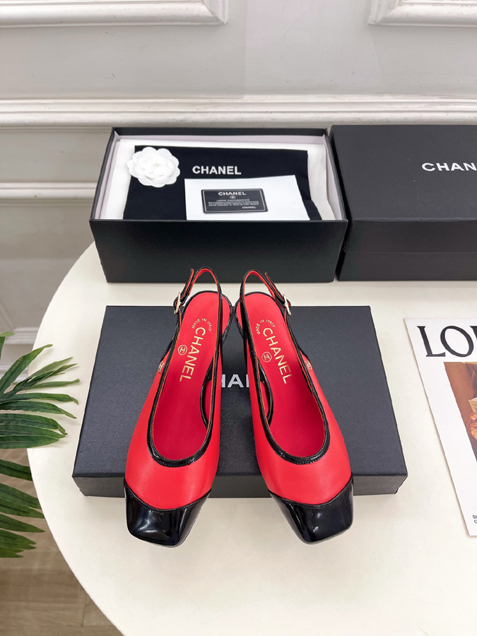 最高級シャネルスーパーコピー シャネル レッド x ブラック ツートンカラー パテント レザー シャネル 靴 パンプス - 画像 (6)