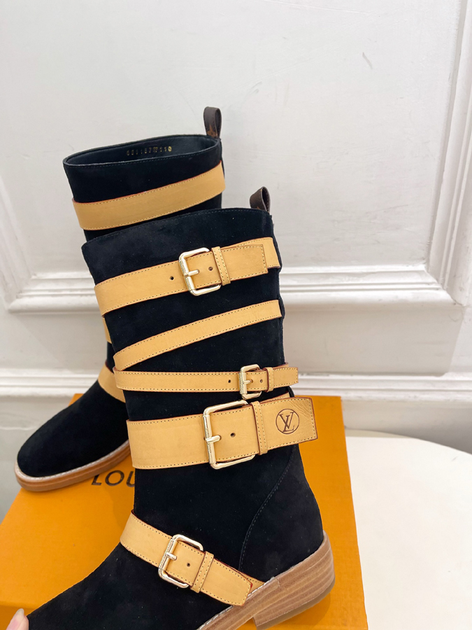 最高級ルイヴィトンスーパーコピー 【LOUIS VUITTON】ルイヴィトン ミドルブーツ スエード クロスストラップ バックル Vロゴ ルイヴィトンアンクルブーツ ルイヴィトン 長靴 - 画像 (8)