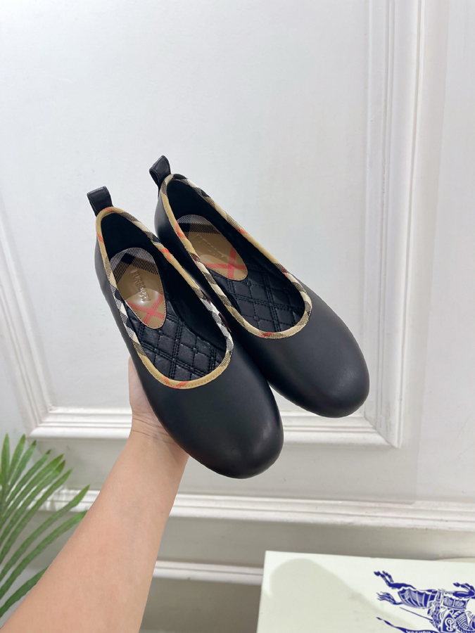 最高級バーバリースーパーコピー BURBERRYバーバリー ロビン バレリーナ シューズ 黒 レザー クラシックチェック バーバリースニーカー コピー - 画像 (5)