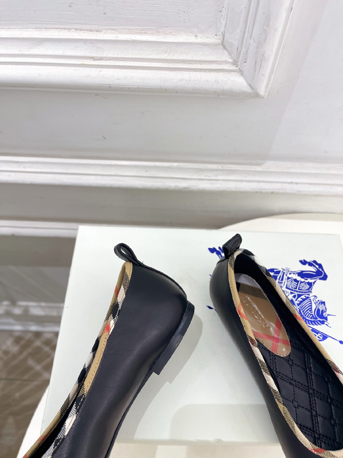 最高級バーバリースーパーコピー BURBERRYバーバリー ロビン バレリーナ シューズ 黒 レザー クラシックチェック バーバリースニーカー コピー - 画像 (6)