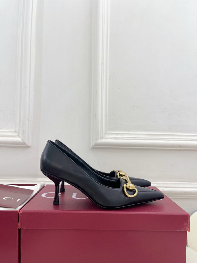グッチ直営アウトレット店 靴 GUCCI グッチ Boulevard パンプス ハイヒール レディース ブラック レザー ホースビット ポインテッドトゥ グッチ 靴 サイズ - 画像 (2)