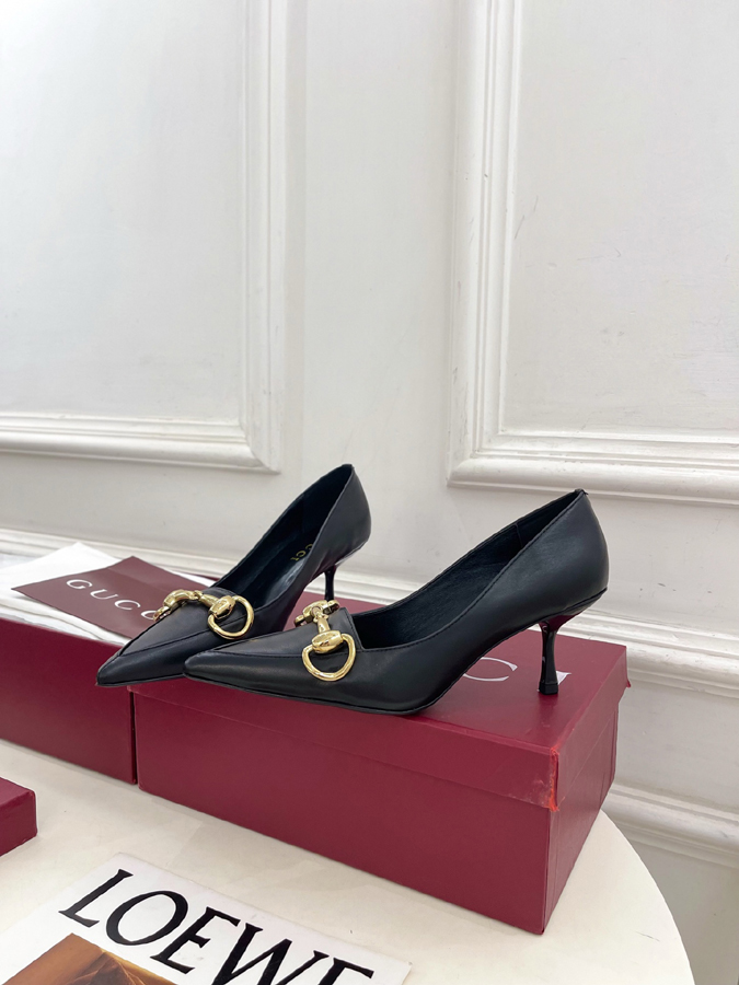 グッチ直営アウトレット店 靴 GUCCI グッチ Boulevard パンプス ハイヒール レディース ブラック レザー ホースビット ポインテッドトゥ グッチ 靴 サイズ - 画像 (3)