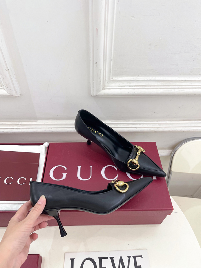 グッチ直営アウトレット店 靴 GUCCI グッチ Boulevard パンプス ハイヒール レディース ブラック レザー ホースビット ポインテッドトゥ グッチ 靴 サイズ - 画像 (4)
