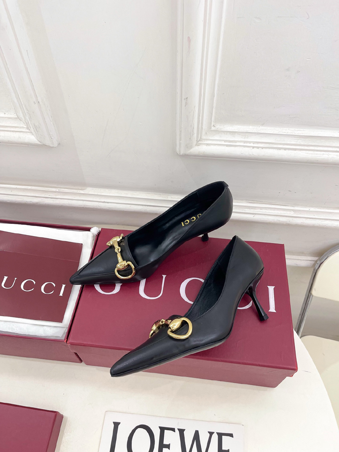グッチ直営アウトレット店 靴 GUCCI グッチ Boulevard パンプス ハイヒール レディース ブラック レザー ホースビット ポインテッドトゥ グッチ 靴 サイズ - 画像 (5)