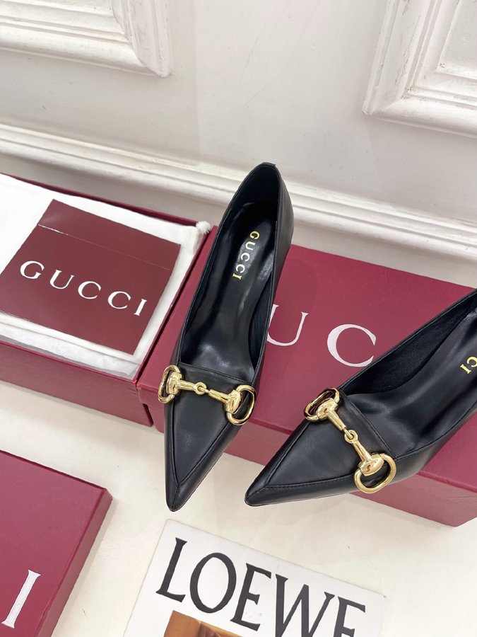 グッチ直営アウトレット店 靴 GUCCI グッチ Boulevard パンプス ハイヒール レディース ブラック レザー ホースビット ポインテッドトゥ グッチ 靴 サイズ - 画像 (6)