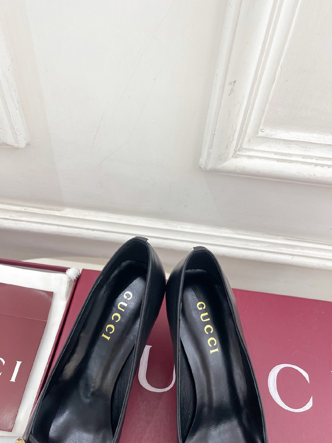 グッチ直営アウトレット店 靴 GUCCI グッチ Boulevard パンプス ハイヒール レディース ブラック レザー ホースビット ポインテッドトゥ グッチ 靴 サイズ - 画像 (7)