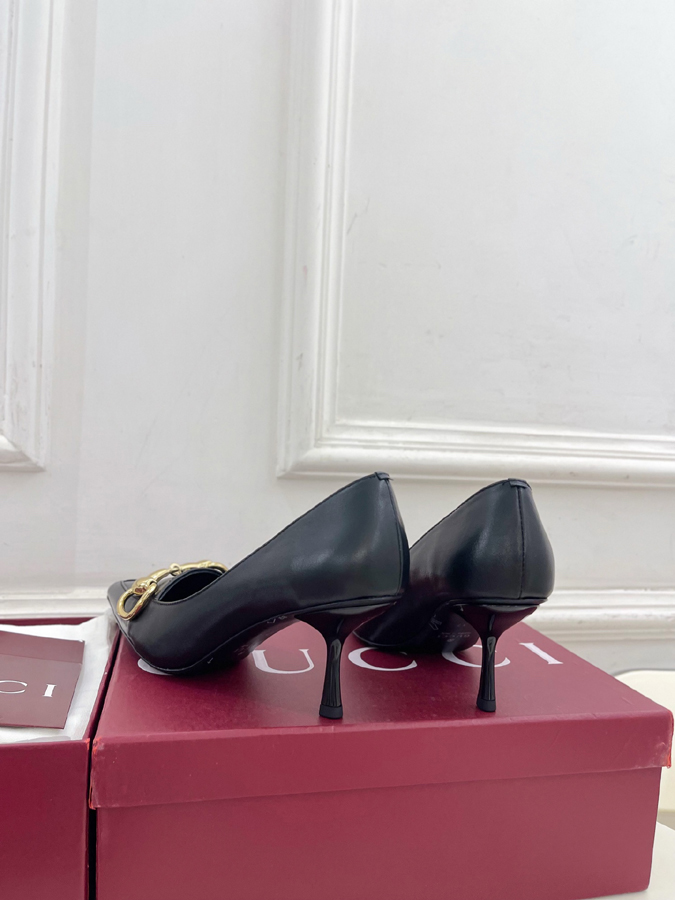 グッチ直営アウトレット店 靴 GUCCI グッチ Boulevard パンプス ハイヒール レディース ブラック レザー ホースビット ポインテッドトゥ グッチ 靴 サイズ - 画像 (8)