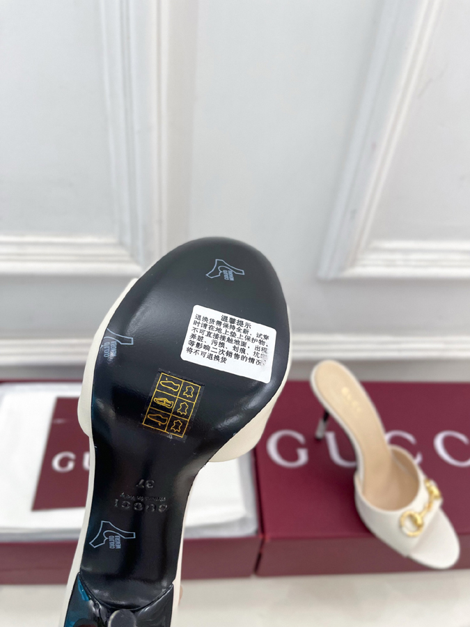 グッチ直営アウトレット店 靴 GUCCI グッチ サンダル ミュール ハイヒール 光沢レザー ホースビット クリスタルヒール グッチコピー靴 - 画像 (9)