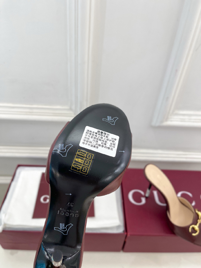 グッチ直営アウトレット店 靴 GUCCI グッチ サンダル ミュール ハイヒール 光沢レザー ホースビット クリスタルヒール グッチ靴スーパーコピー - 画像 (9)