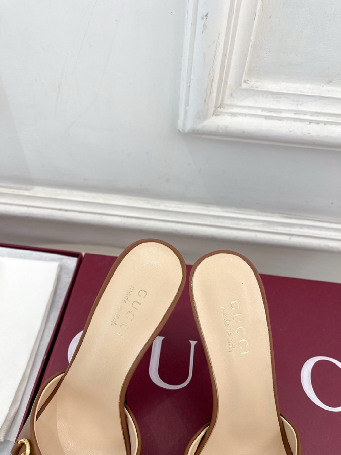 グッチ直営アウトレット店 靴 GUCCI グッチ ミュール サンダル ハイヒール 光沢レザー ホースビット クリスタルヒール グッチ 靴 サイズ - 画像 (7)